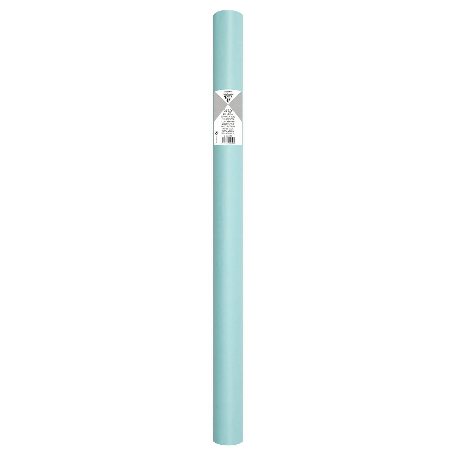 Clairefontaine 5x Seidenpapier Rolle 24 Bogen 18g/m2 50x75cm Himmelblau 394027C