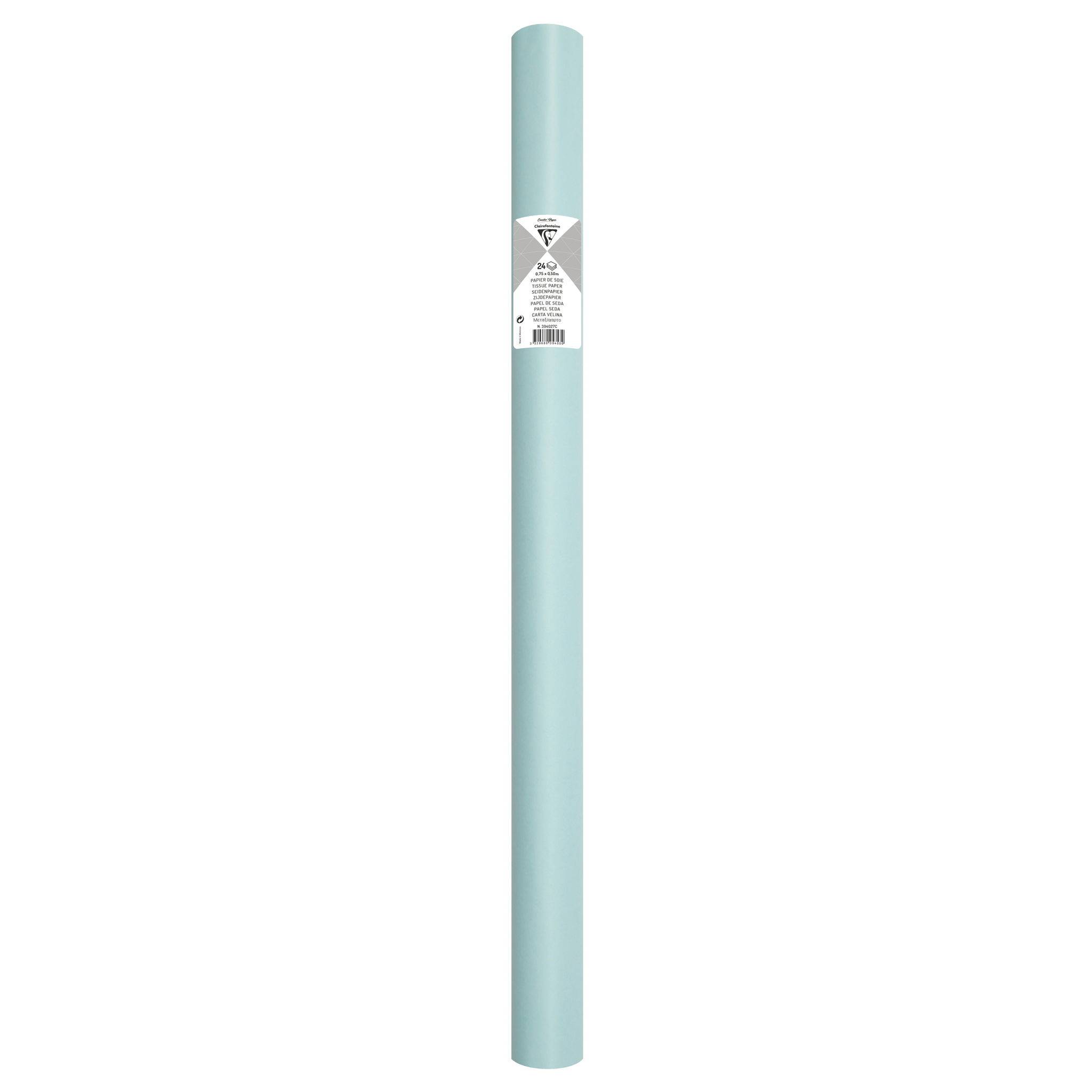 Clairefontaine 5x Seidenpapier Rolle 24 Bogen 18g/m2 50x75cm Himmelblau 394027C