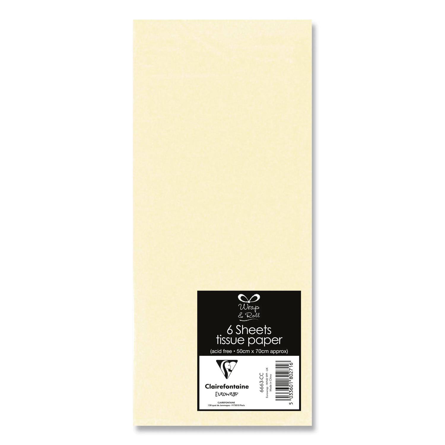 Clairefontaine 12x Seidenpapier, Pkg 6 Bl 50x70 cm, elfenbein Elfenbein 6663-CC