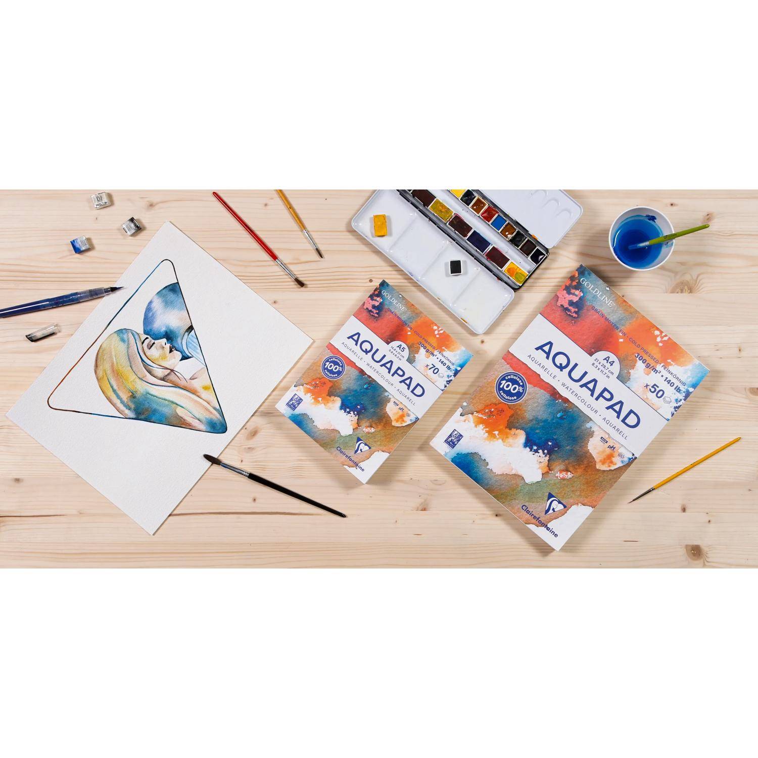 Clairefontaine Goldline Aquapad, Pkg 25 Bl Aquarellpapier 50x65 cm 300g 975719C