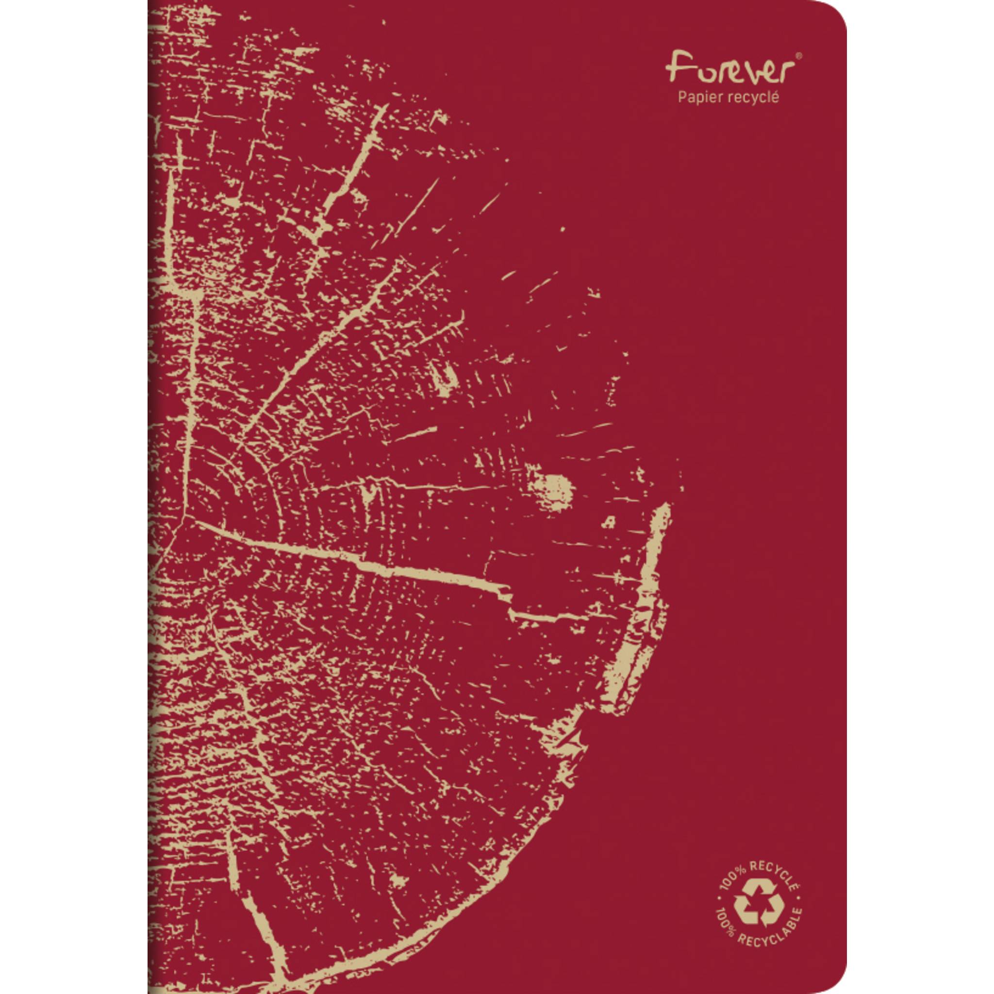 Forever 5x Heft A4, 48 Bl liniert, Weißes RC Papier 90g - Ziegelrot 684663C