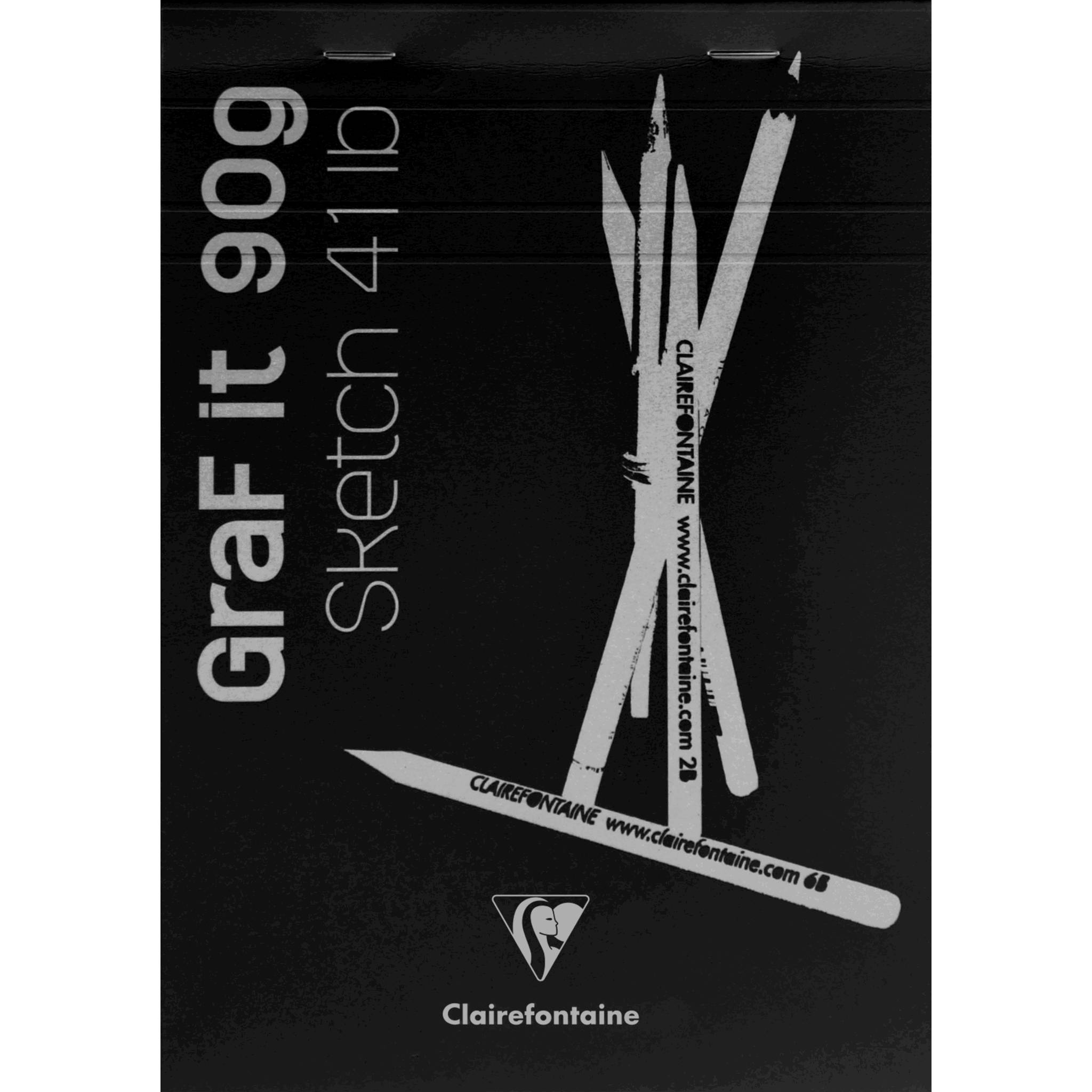 Clairefontaine 5x Skizzenblock GraF'it, DIN A6 80 Blatt Schwarz 96618C