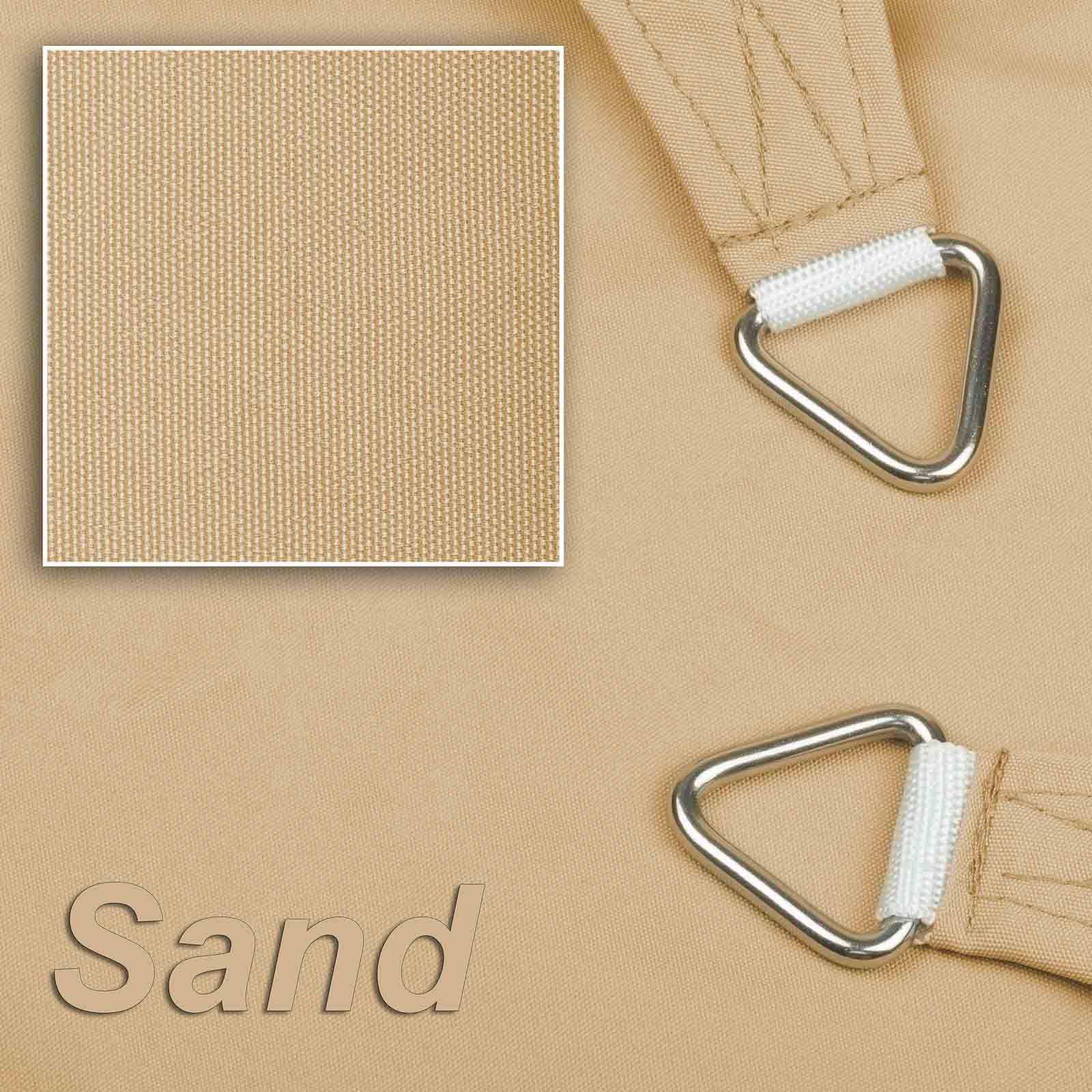 hanSe Sonnensegel 100%Polyester Quadrat 4x4m Sand Sonnenschutz wasserabweisend