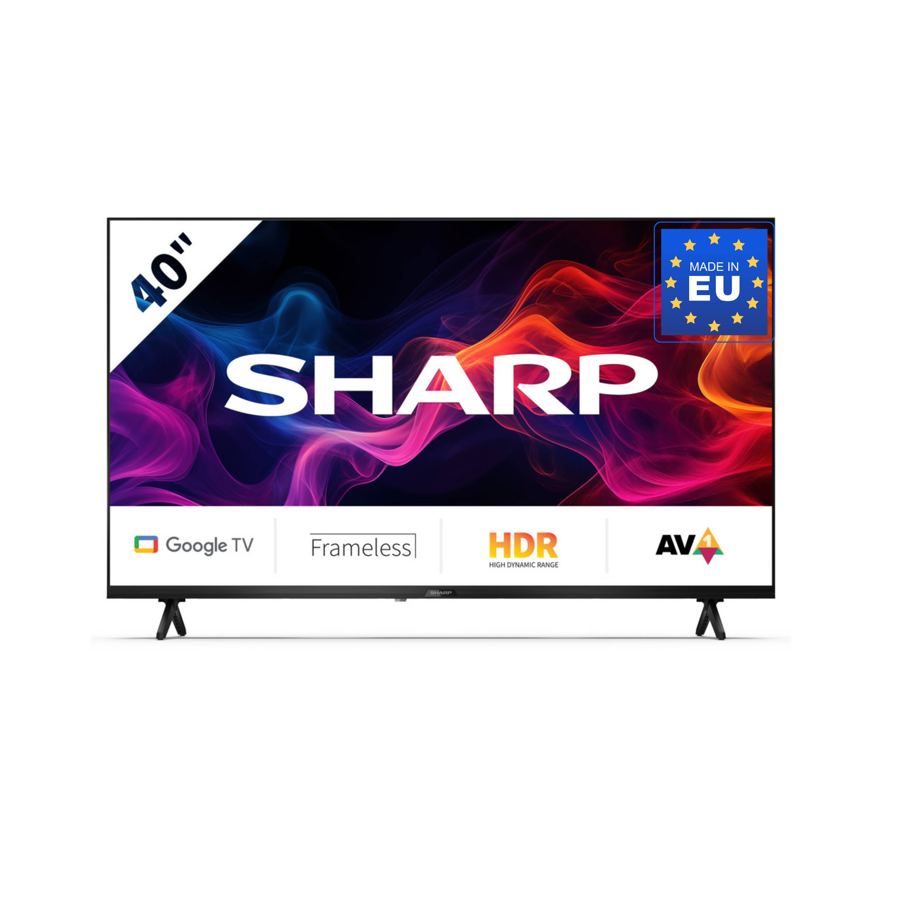 SHARP 40GF2265E - 40 Zoll Fernseher (101 cm) Full HD Google TV - LED Smart TV (HDMI ARC, HDR10, Receiver, Bluetooth)