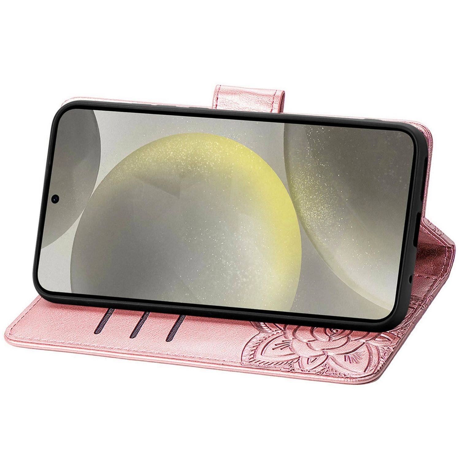 Für Samsung Galaxy A56 / A36 Kunstleder Wallet Handy Tasche Schmetterling Design Hülle Etuis Rosa