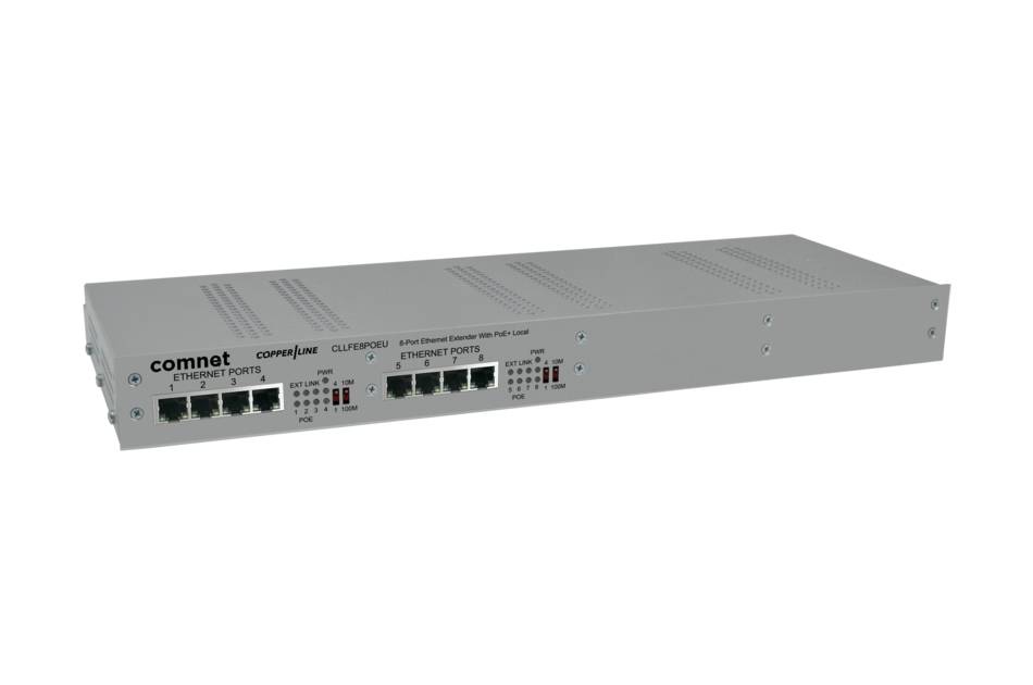 ComNet CLLFE8POEC, LOCAL 8CH ETH OVER COAX W/PASS -THRU POE+