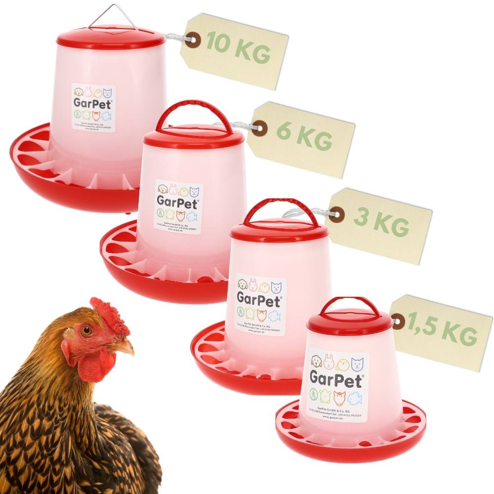 Futterautomat Hühner Futterspender Hühner Futtertrog Küken Futterspender Hühnerfutter Automat Hühner Zubehör Geflügelfutterautomat 1,5 Kg