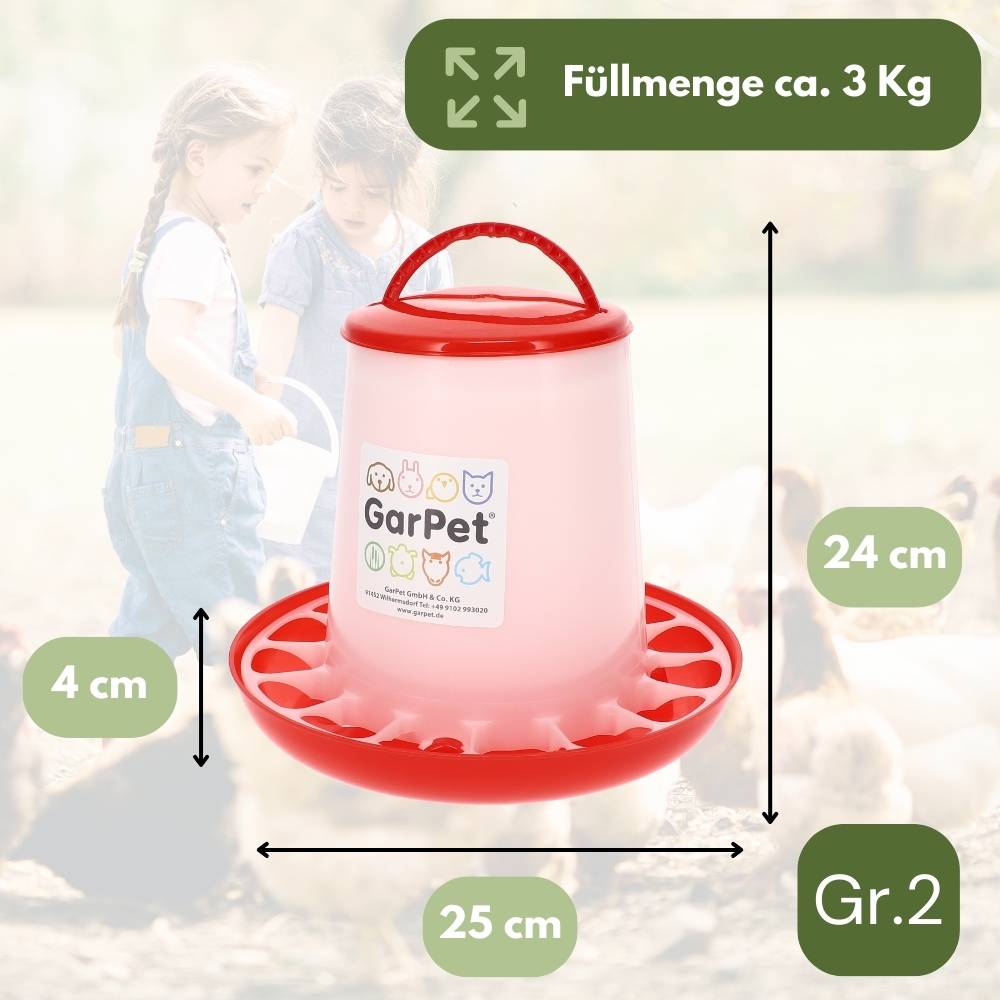 Futterautomat Hühner Futterspender Futtertrog Küken Futterspender Hühnerfutter Automat Hühner Zubehör Geflügelfutterautomat 3 Kg