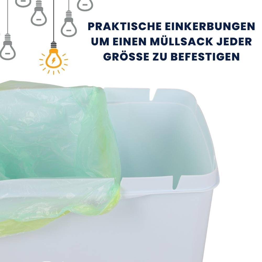 Mülltrennsystem Küche 4 Fach Freistehend Stapelbar Küche Schrank 60er Unterschrank 4 x 20 L Mülleimer Abfalleimer Mülltrenner Müllsortierer