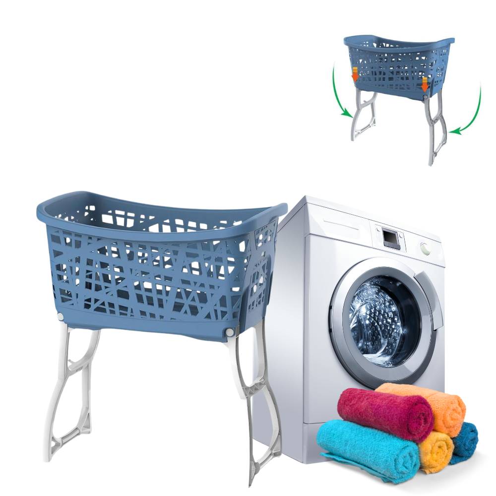 Wäschekorb mit Standbeinen Wäsche Korb Ständer Sammler Wagen Sortierer Box Beine