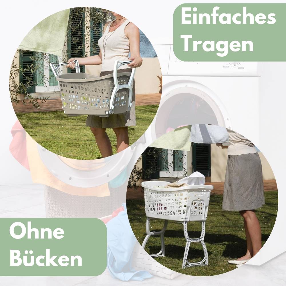 Wäschekorb mit Standbeinen Wäsche Korb Ständer Sammler Wagen Sortierer Box Beine