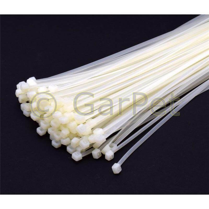 Profi Kabelbinder Transparent Set Sortiment weiss 400x4,8 mm 100St.