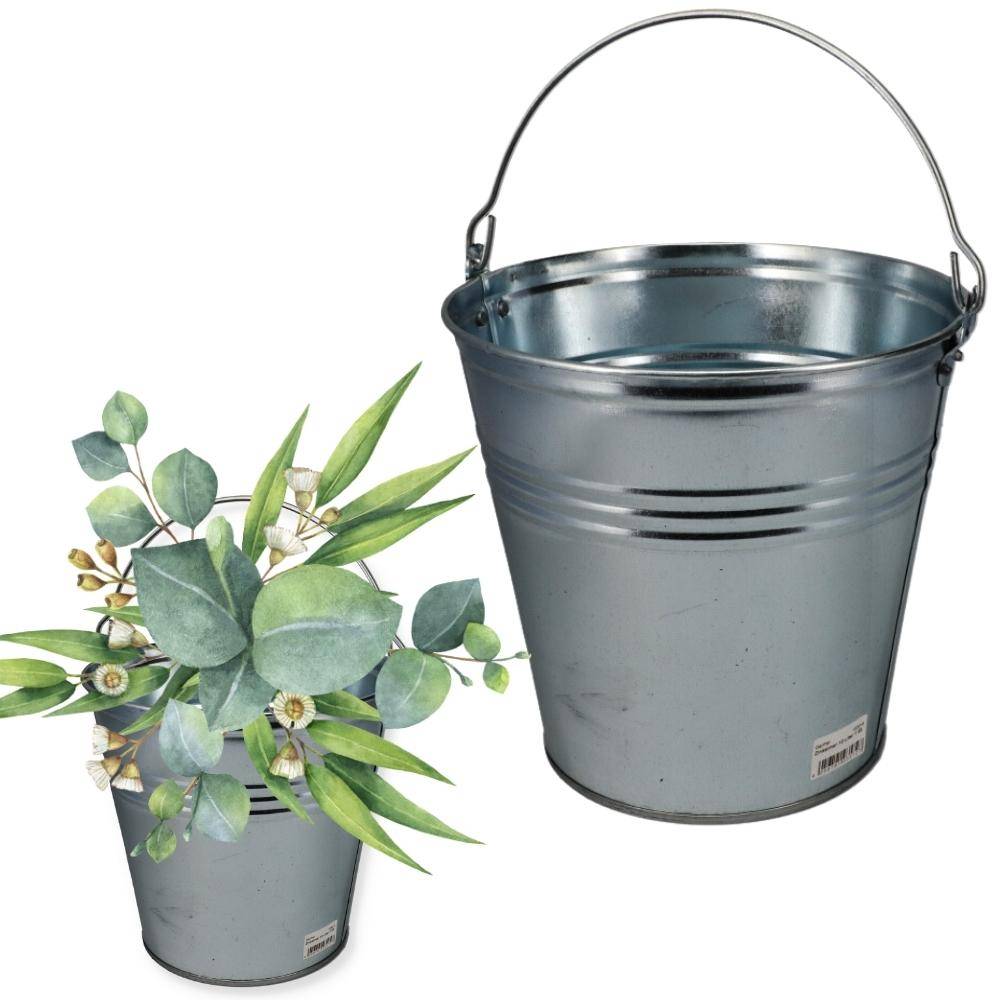 Zinkeimer 10 Liter 1 St. Blecheimer verzinkt Wassereimer Metall Deko Asche Pflanzen Eimer