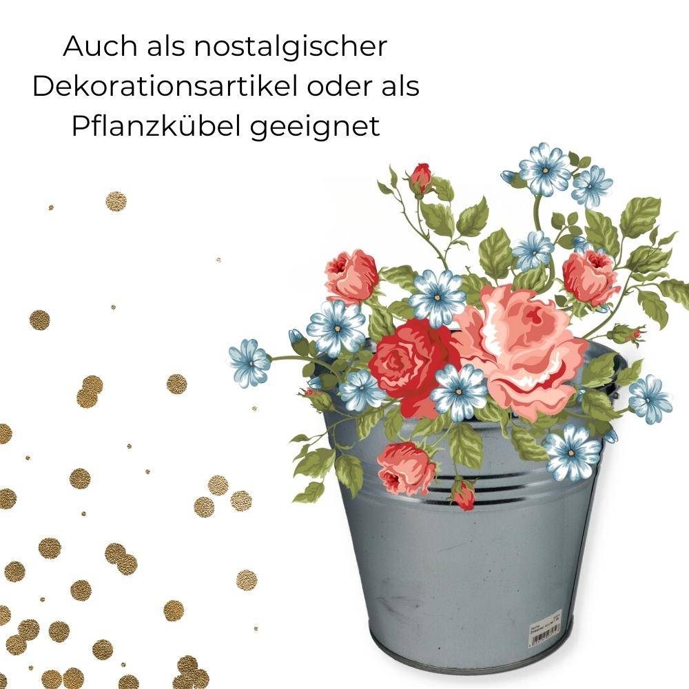 Zinkeimer 5 Liter 3 St. Blecheimer verzinkt Wassereimer Metall Deko Asche Pflanzen Eimer