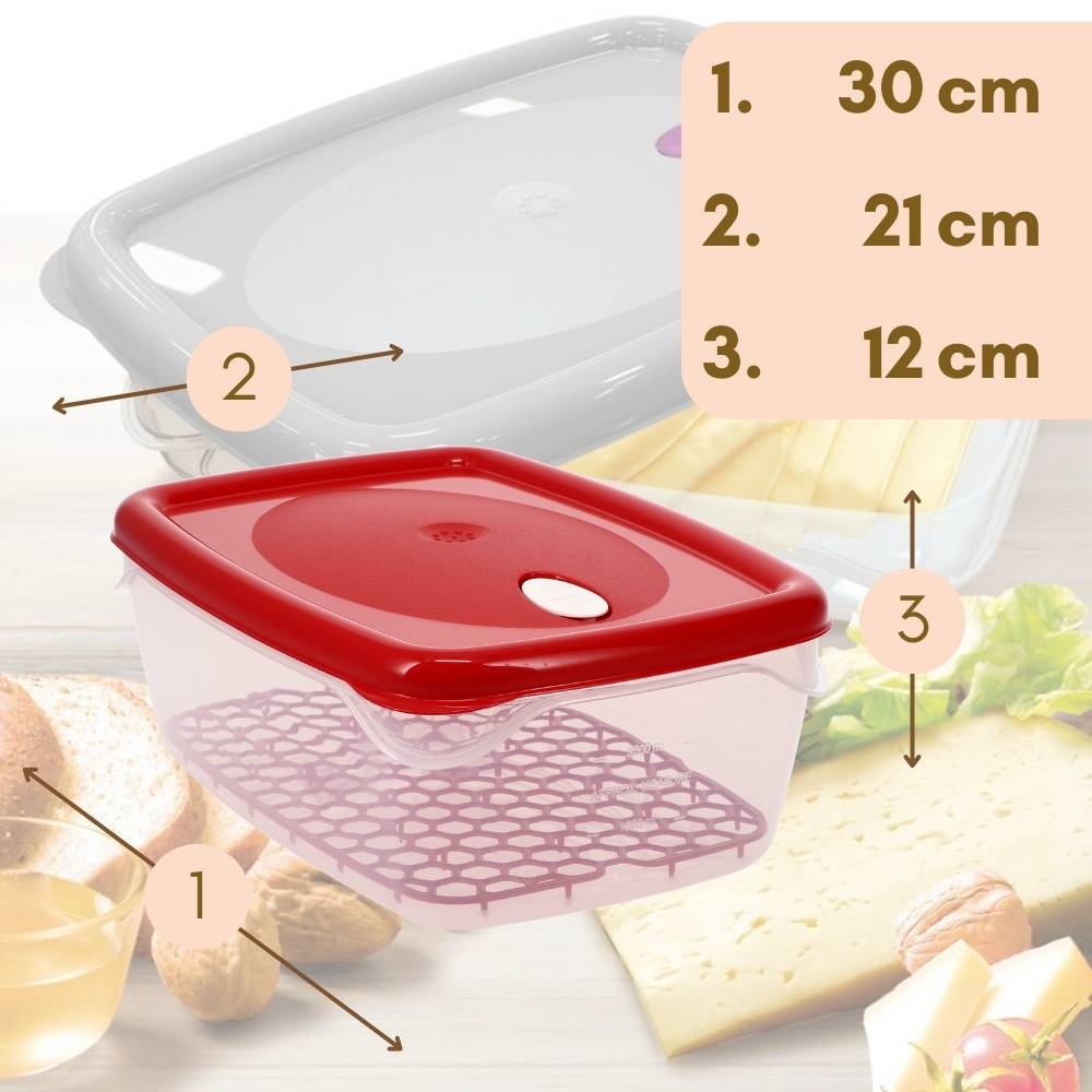 Frischhaltedosen mit Deckel Abtropfgitter Dampfventil Kunststoff Aufbewahrungsdosen Gefrierdosen Vorratsdosen Luftdicht 5,0 L