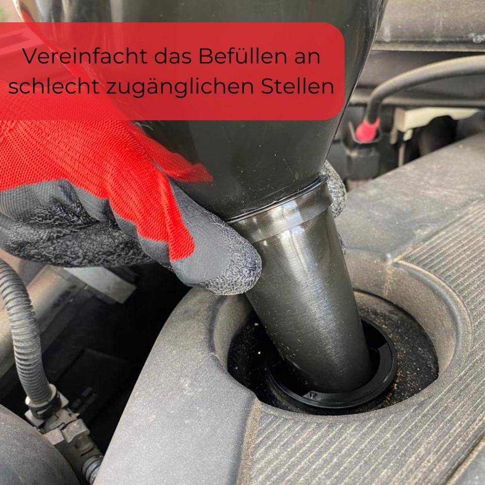 Abgewinkelter Trichter Kunststoff Einfülltrichter mit Sieb Groß Öl Benzin Diesel