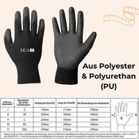 Arbeitshandschuhe PU schwarz Gr. 9 120 Paar Arbeitshandschuhe PU schwarz Gr. 9 120 Paar