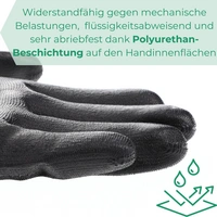 Arbeitshandschuhe PU schwarz Gr. 9 120 Paar Arbeitshandschuhe PU schwarz Gr. 9 120 Paar