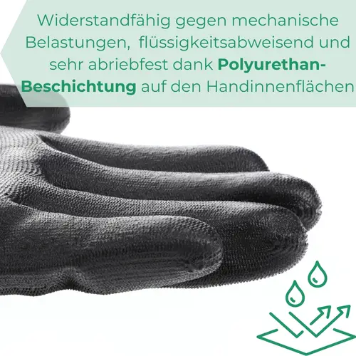 Arbeitshandschuhe PU schwarz Gr. 9 120 Paar Arbeitshandschuhe PU schwarz Gr. 9 120 Paar