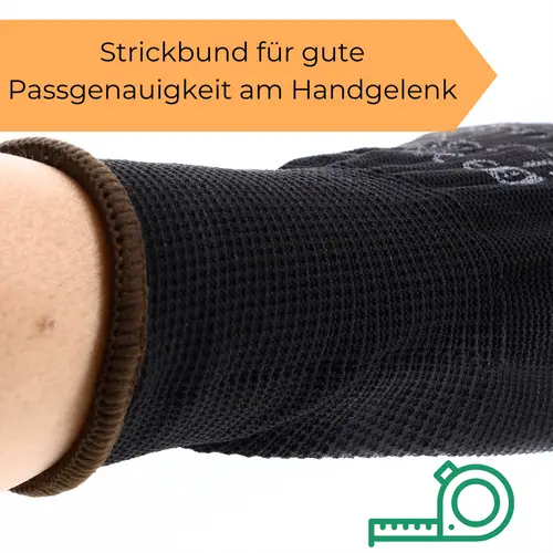 Arbeitshandschuhe PU schwarz Gr. 9 120 Paar Arbeitshandschuhe PU schwarz Gr. 9 120 Paar