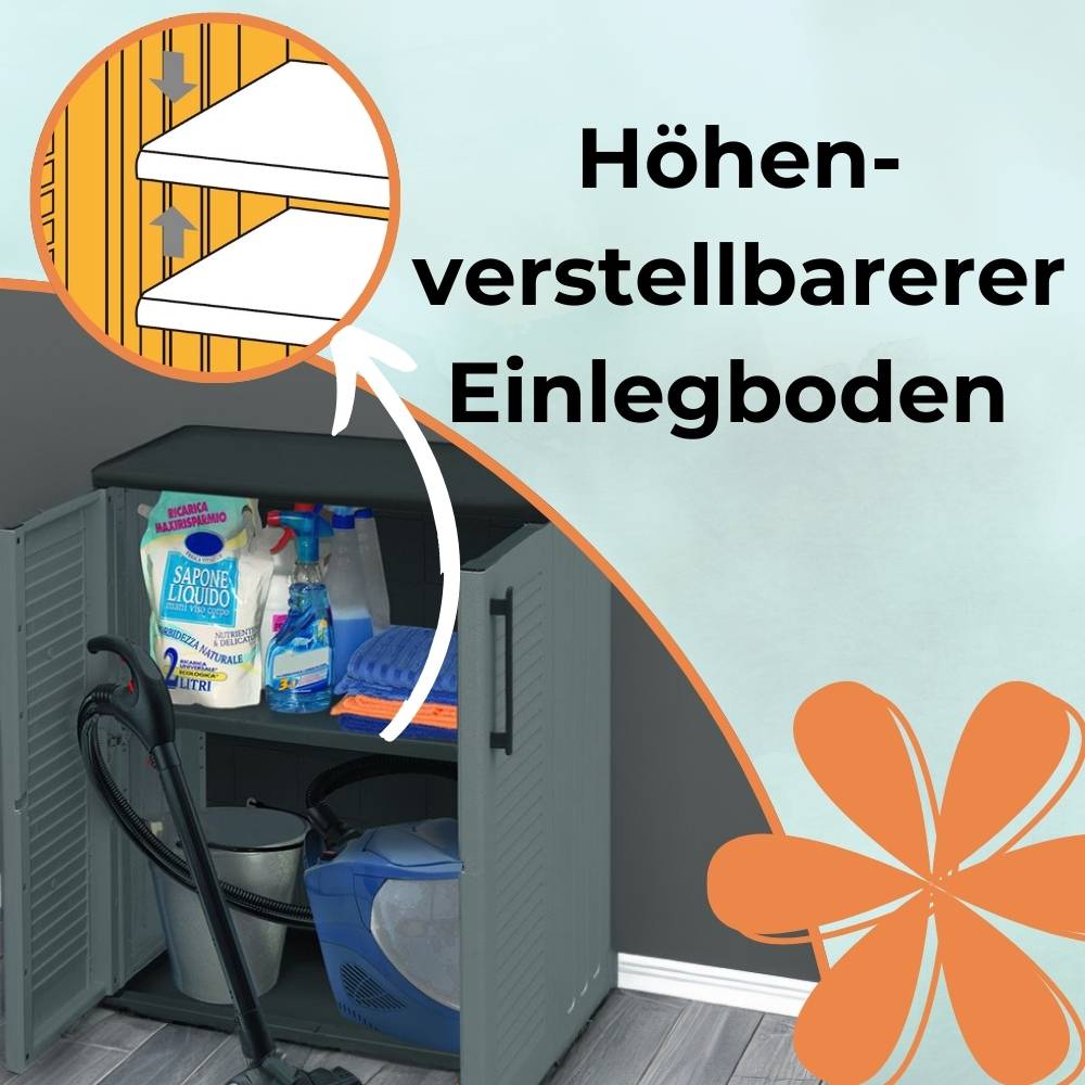 Gartenschrank Kunststoff Balkon Schrank Wetterfest Haushaltsschrank Werkstatt