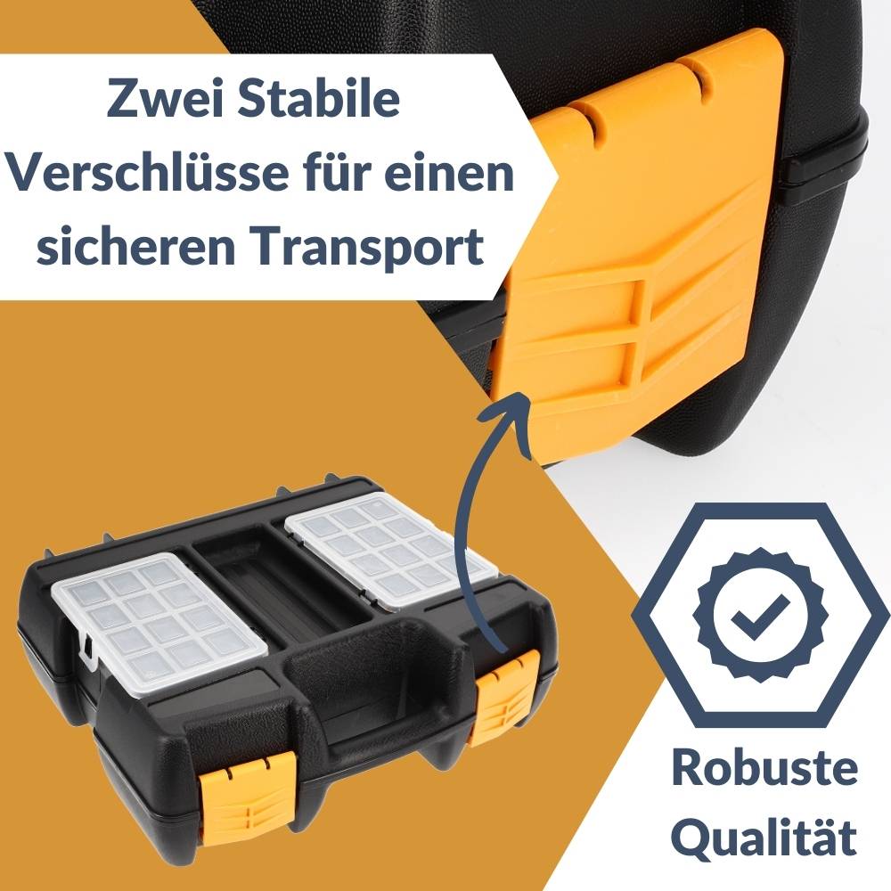 GarPet Werkzeugkoffer leer Kunststoff universal Maschinenkoffer für Elektrowerkzeuge Schaumstoffeinlage Werkzeug Geräte Koffer Box