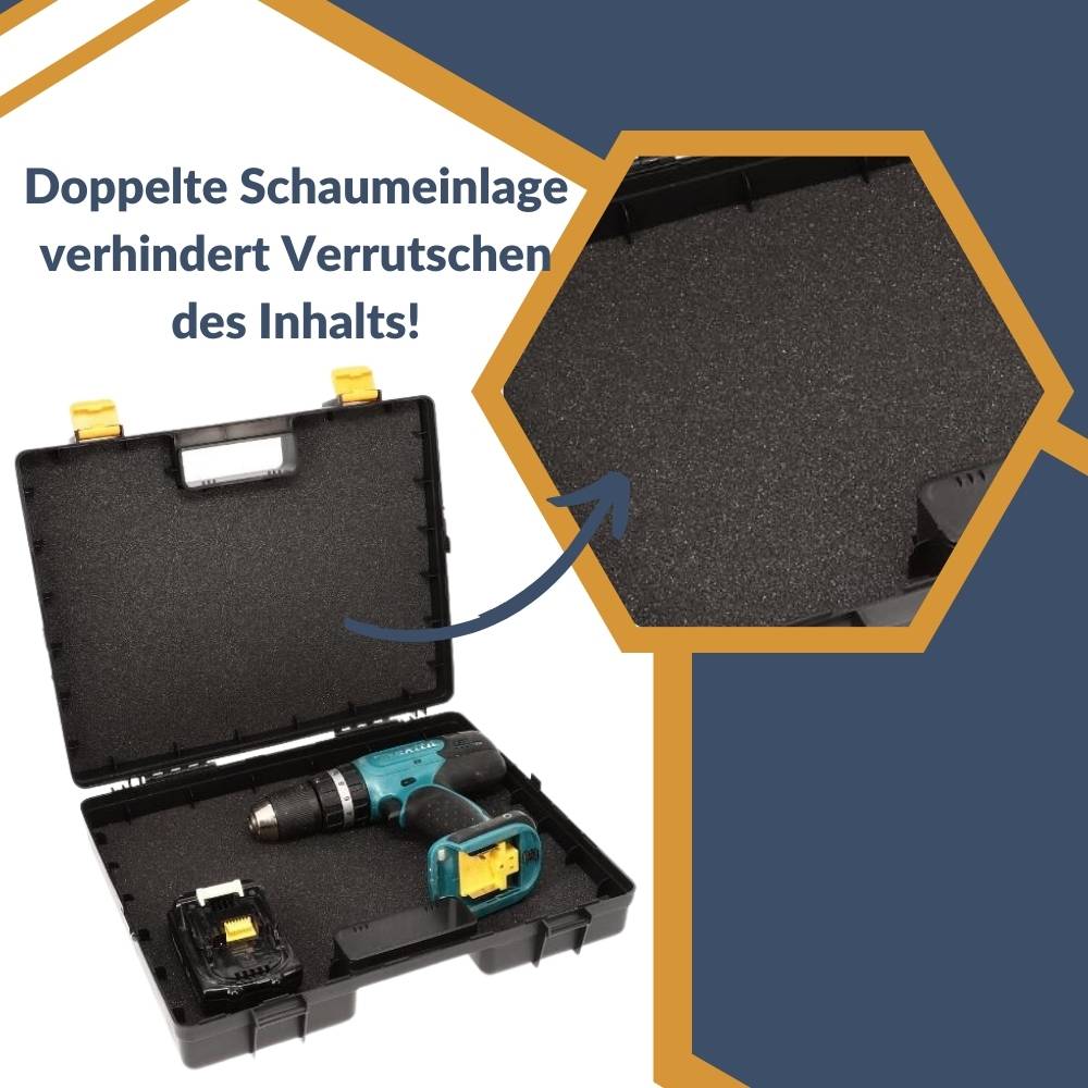 GarPet Maschinenkoffer leer Kunststoff universal Werkzeugkoffer für Elektrowerkzeuge Schaumstoffeinlage Werkzeug Geräte Koffer Box