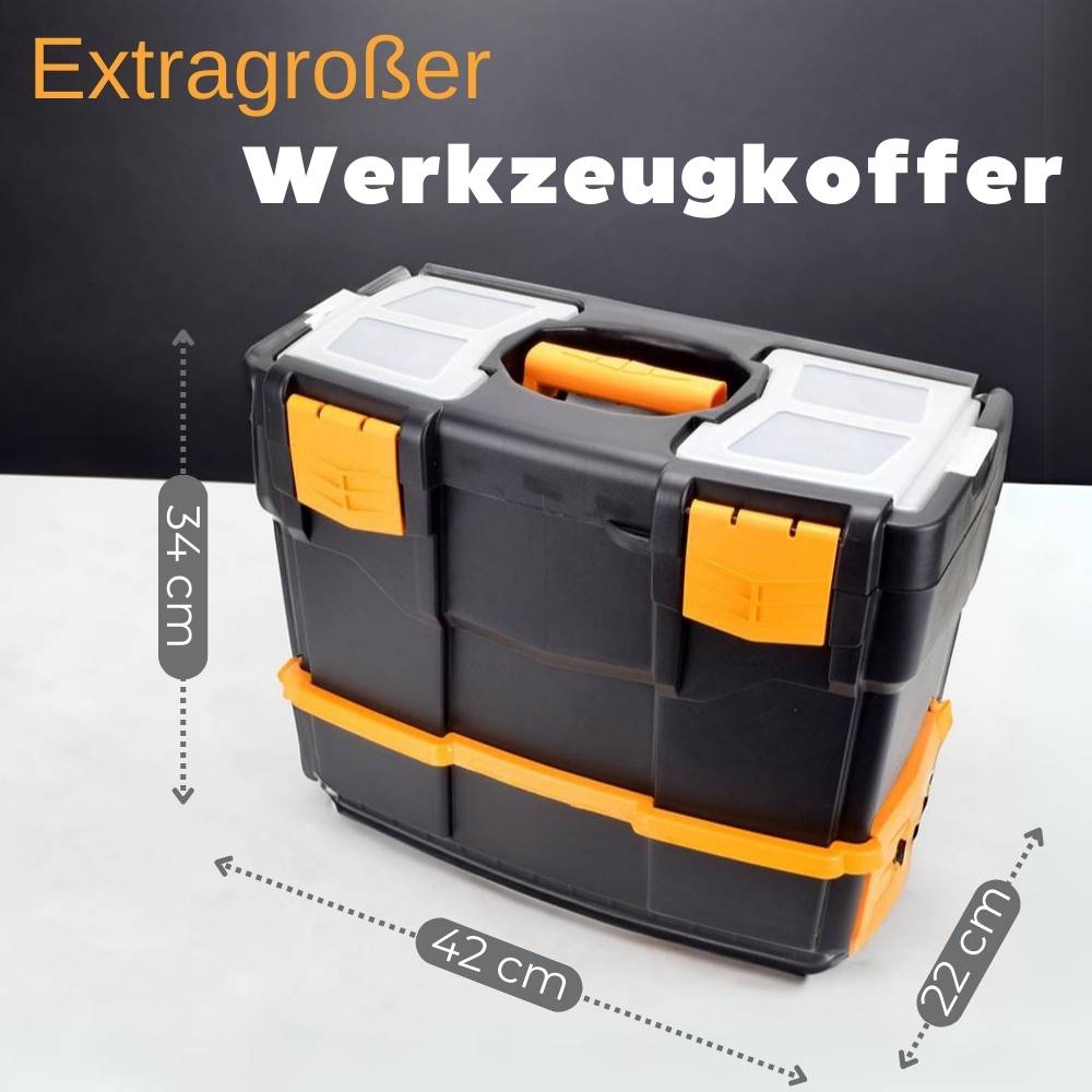 Werkzeugkoffer leer doppelt stapelbar Werkzeug Angel Box Kiste Kasten Toolbox 42