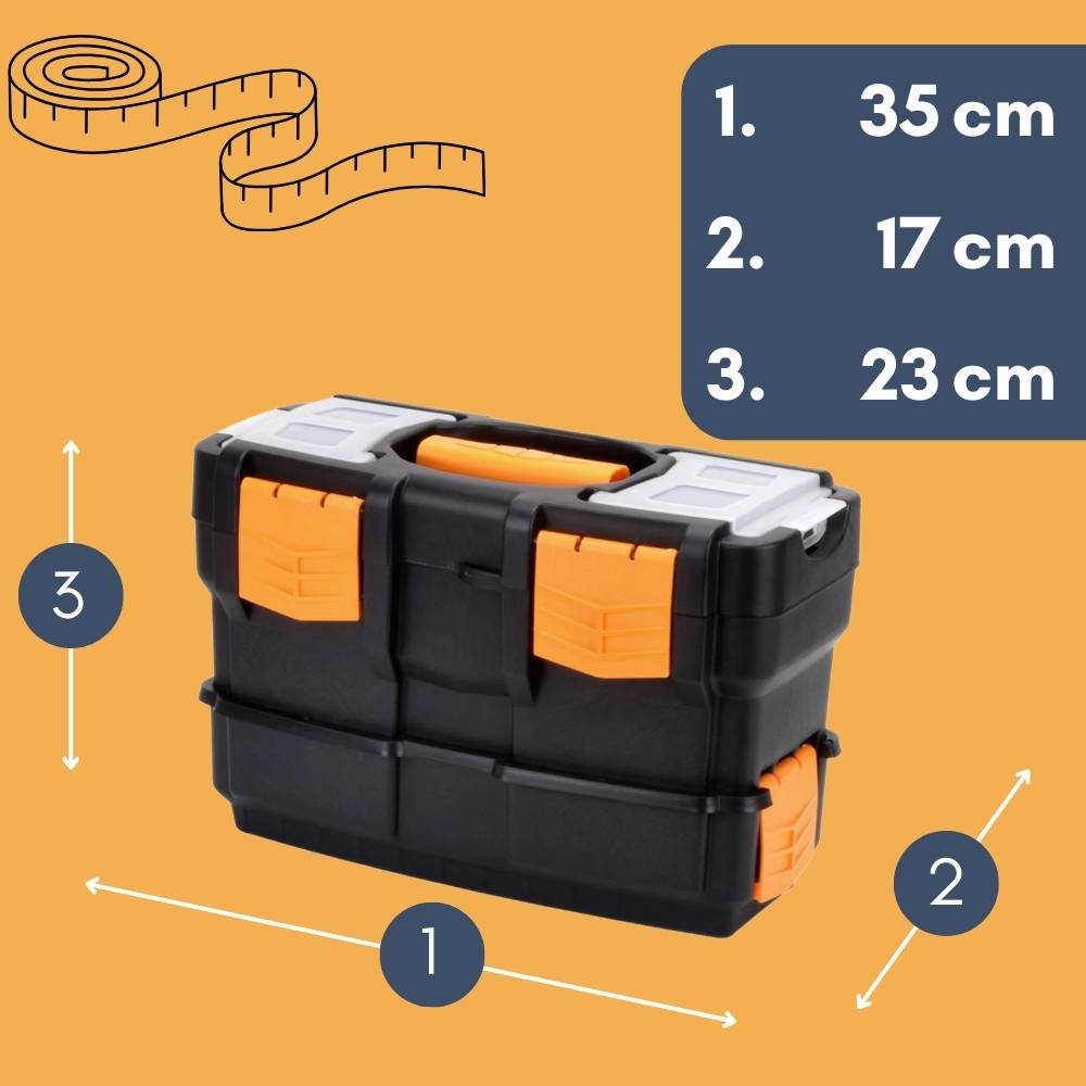 Werkzeugkoffer leer doppelt stapelbar Werkzeug Angel Box Kiste Kasten Toolbox 35