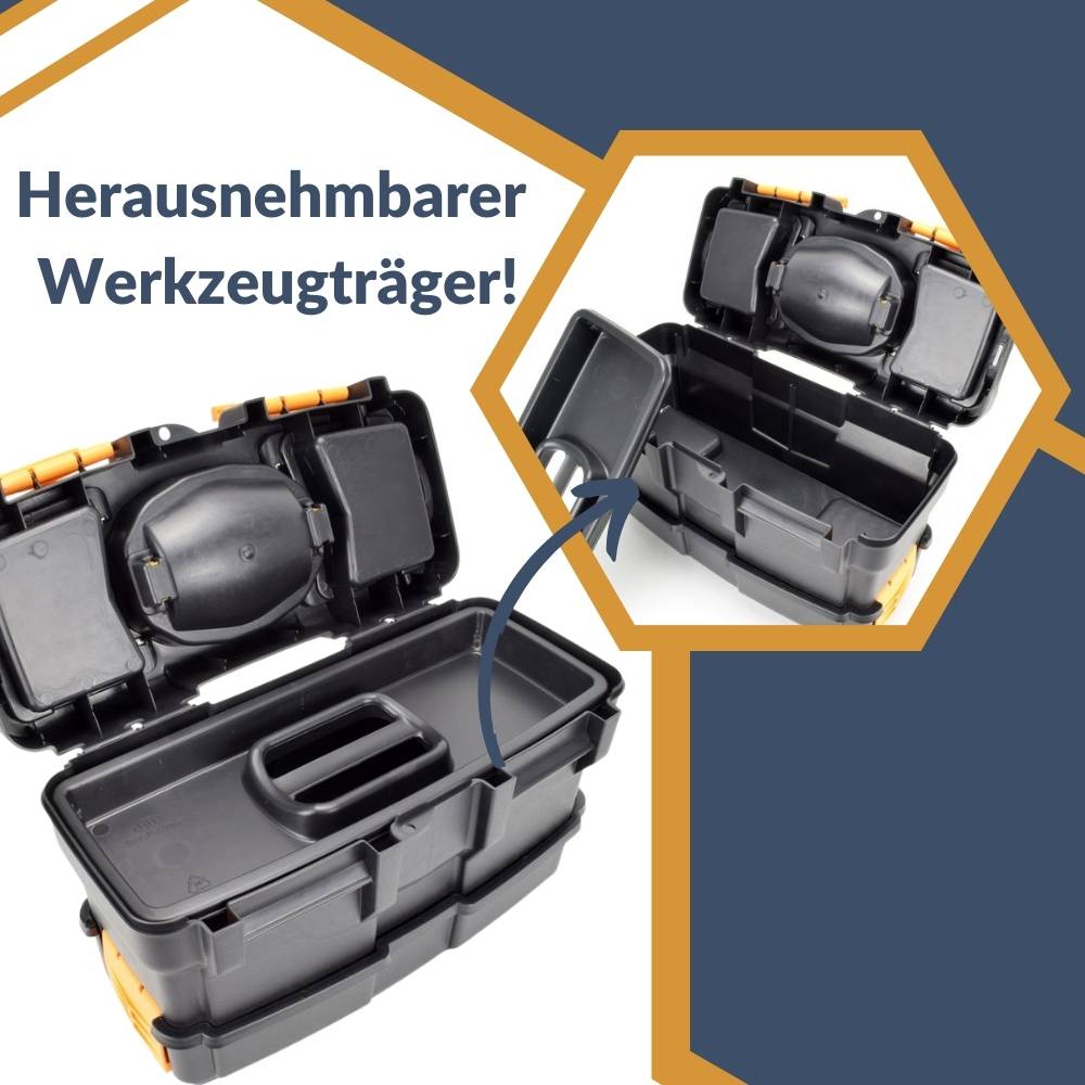Werkzeugkoffer leer doppelt stapelbar Werkzeug Angel Box Kiste Kasten Toolbox 35