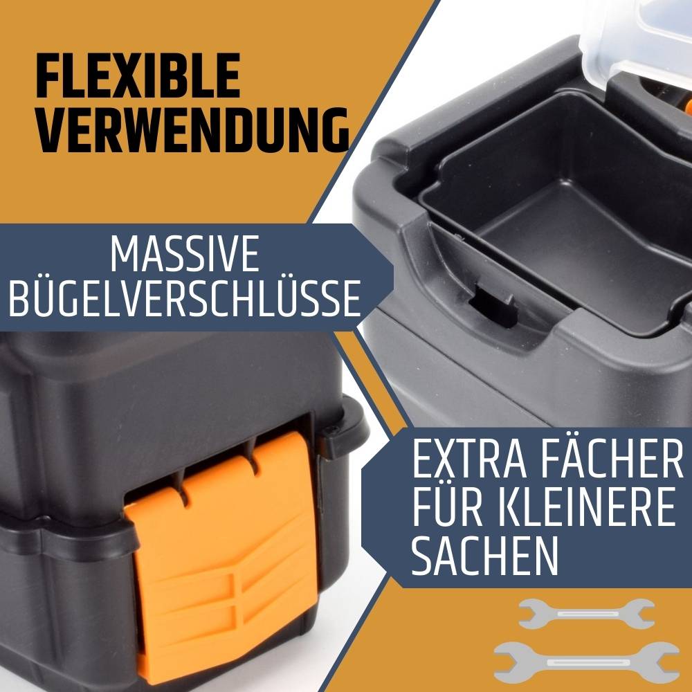 Werkzeugkoffer leer doppelt stapelbar Werkzeug Angel Box Kiste Kasten Toolbox 35
