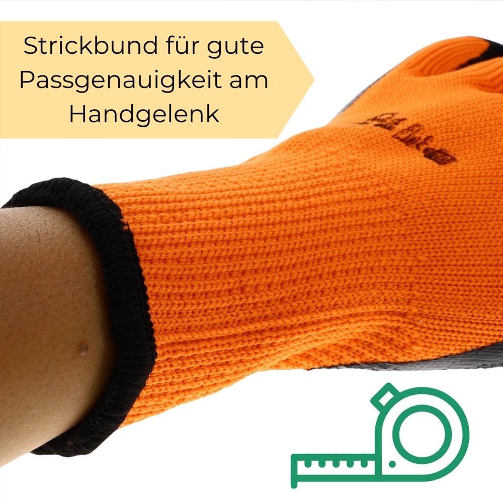 Winter Arbeitshandschuhe Handschuhe Wasserdicht Thermo schnittfest Latex Gr. 9 12 Paar