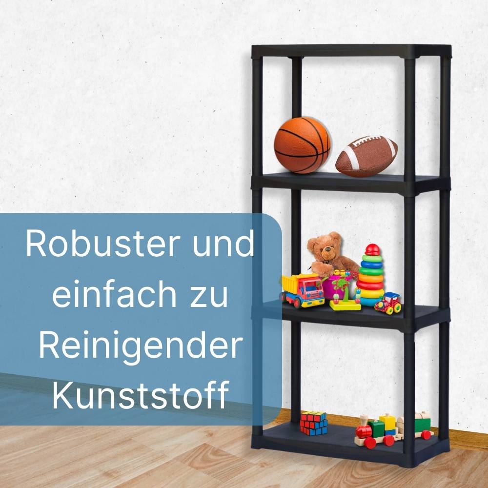 Steckregal Kunststoff Haushaltsregal Keller Lager Regal 4 Böden 60 x 30 x 133 cm