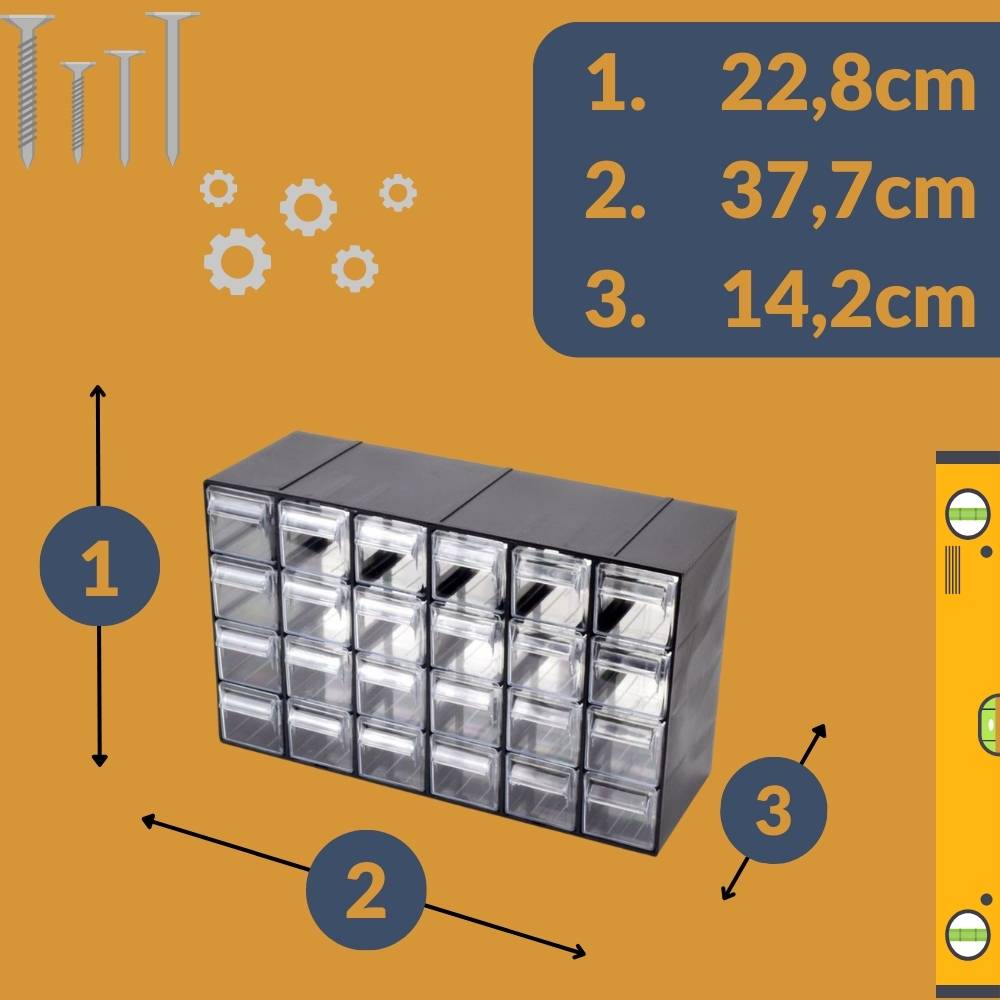 Sortimentskasten 24 Fach Schubladen Organizer Kleinteilemagazin Sortimentsboxen