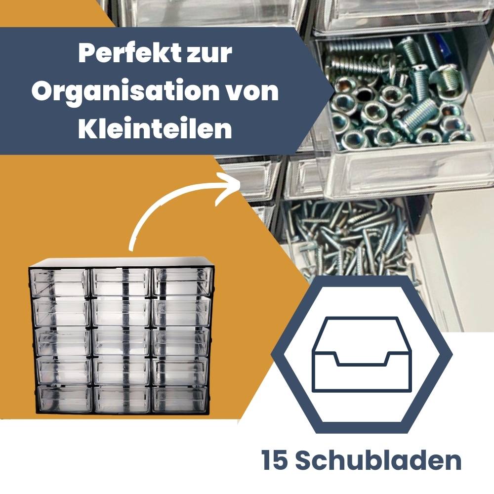 Sortimentskasten 15 Fach Schubladen Organizer Kleinteilemagazin Sortimentsboxen