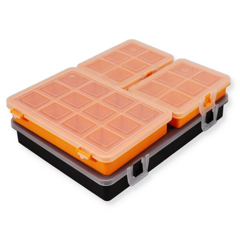 4x Sortimentskasten Kleinteilemagazin Sortierkasten Schrauben Sortierbox Kleinteile Organizer Sortimentsbox Schraubenbox