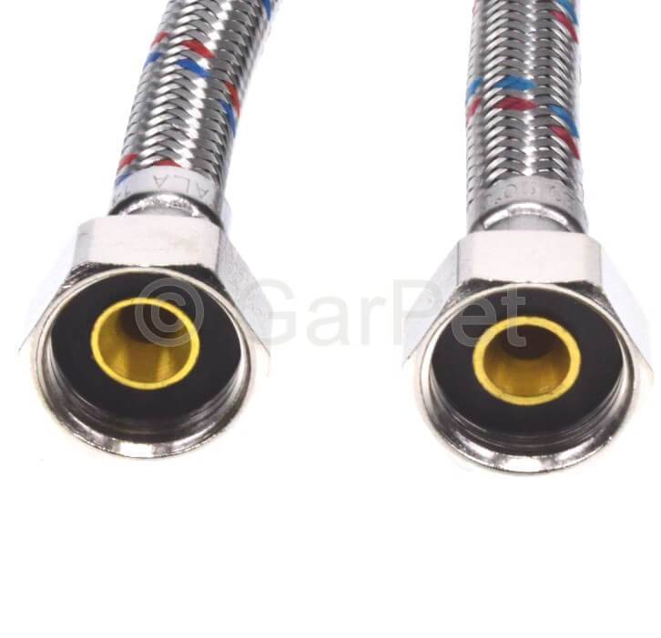 Panzerschlauch Flexschlauch Edelstahl Sanitärschlauch Wasserschlauch Wasserhahn Schlauch 1/2" ÜM x 1/2" ÜM 300 MM