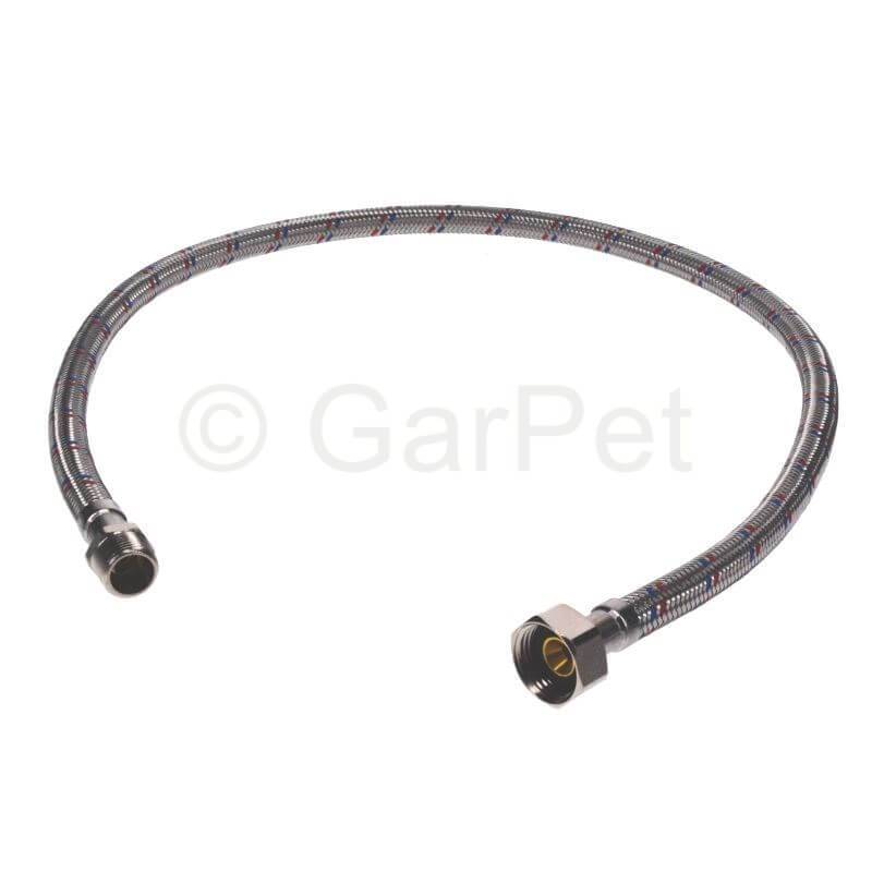 Flexschlauch Panzerschlauch Edelstahl Sanitär Schlauch 1/2" ÜM x 3/8" AG 800 MM