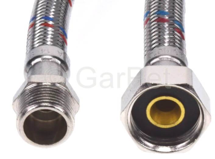 Flexschlauch Panzerschlauch Edelstahl Sanitär Schlauch 1/2" ÜM x 3/8" AG 600 MM