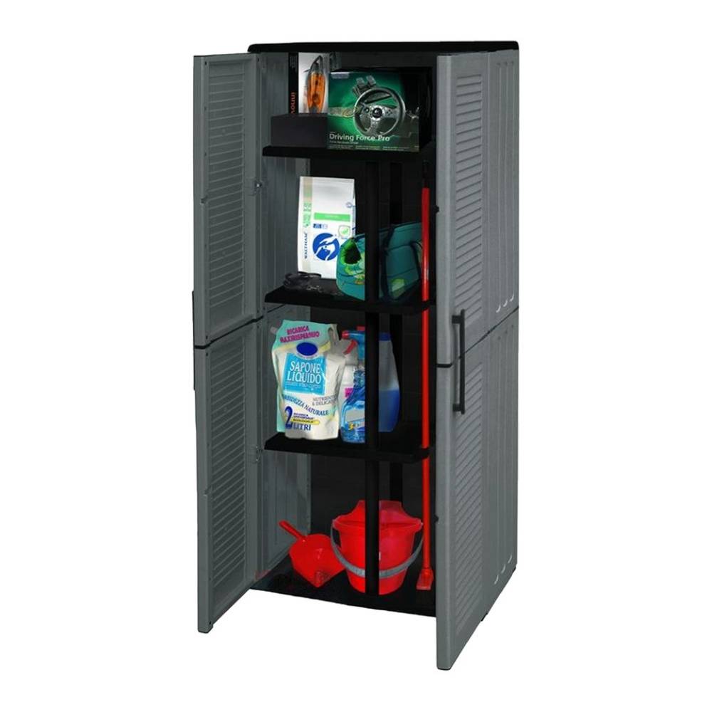 Besenschrank Kunststoff Haushalt Werkstatt Garten Putz Schrank Wetterfest
