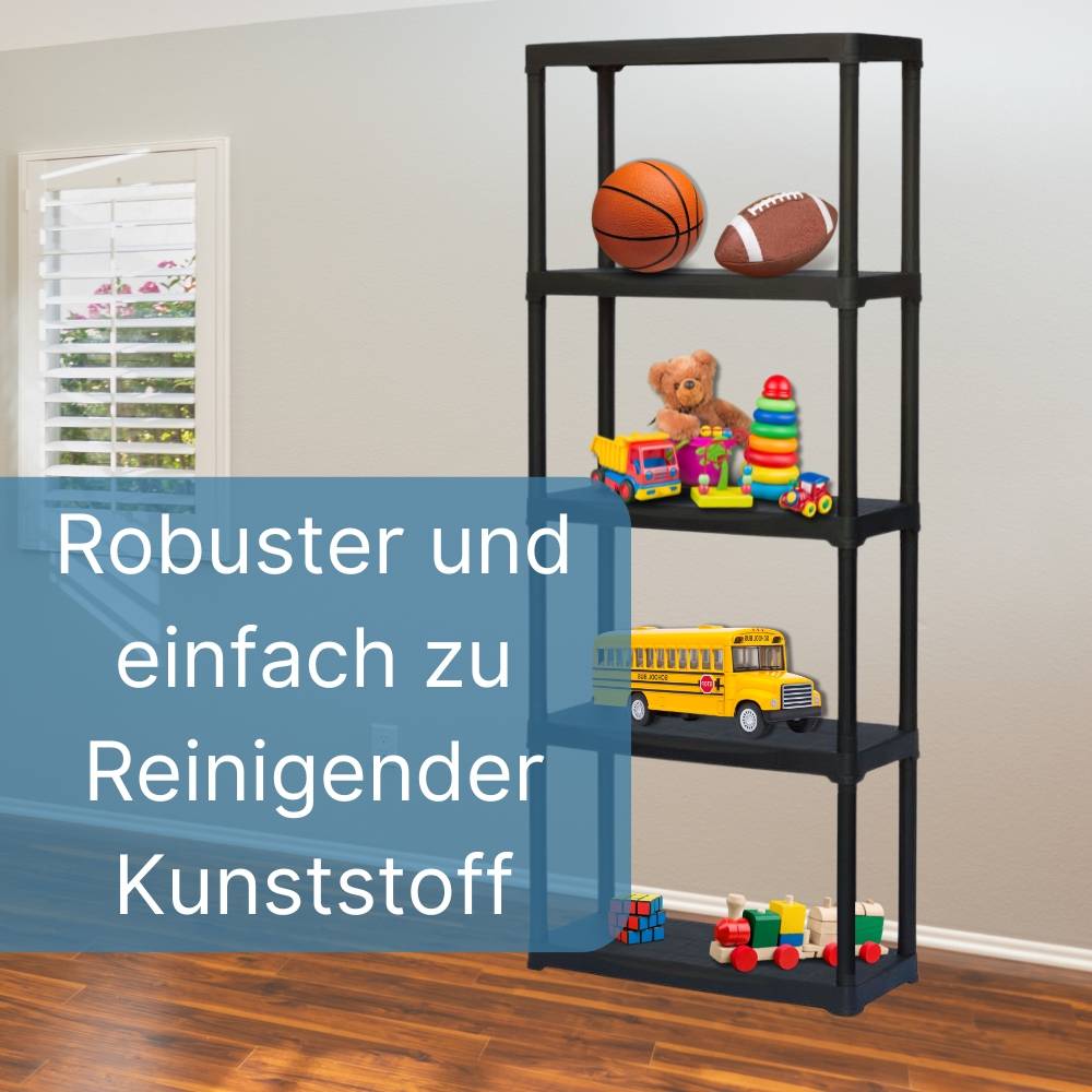 Steckregal Kunststoff Haushaltsregal Keller Lager Regal 5 Böden 70 x 30 x 176 cm