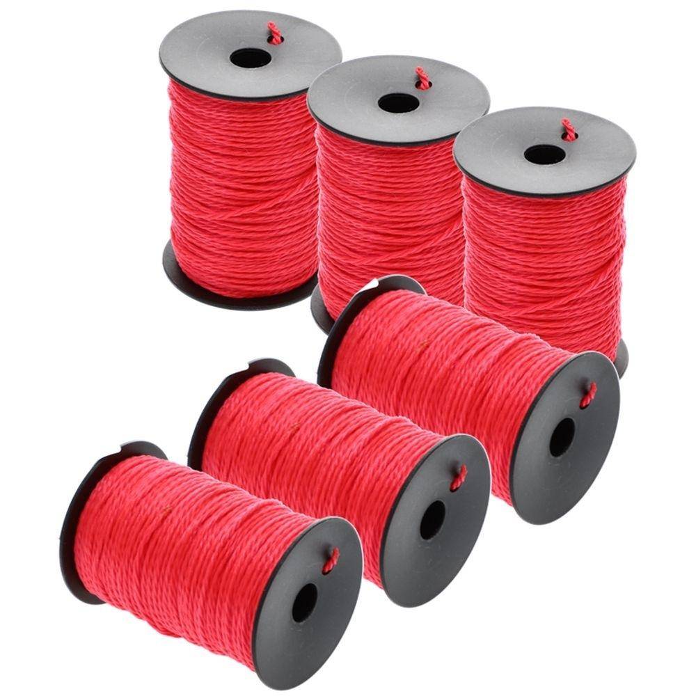 Maurerschnur rot Richtschnur 6 x 100m 2mm reißfeste Schnur Spannschnur Pflasterschnur Bauschnur Mauerschnur Verlegeschnur Lotschnur