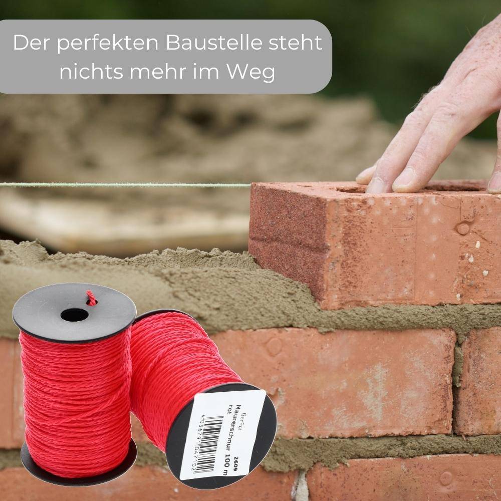 Maurerschnur rot Richtschnur 6 x 100m 2mm reißfeste Schnur Spannschnur Pflasterschnur Bauschnur Mauerschnur Verlegeschnur Lotschnur