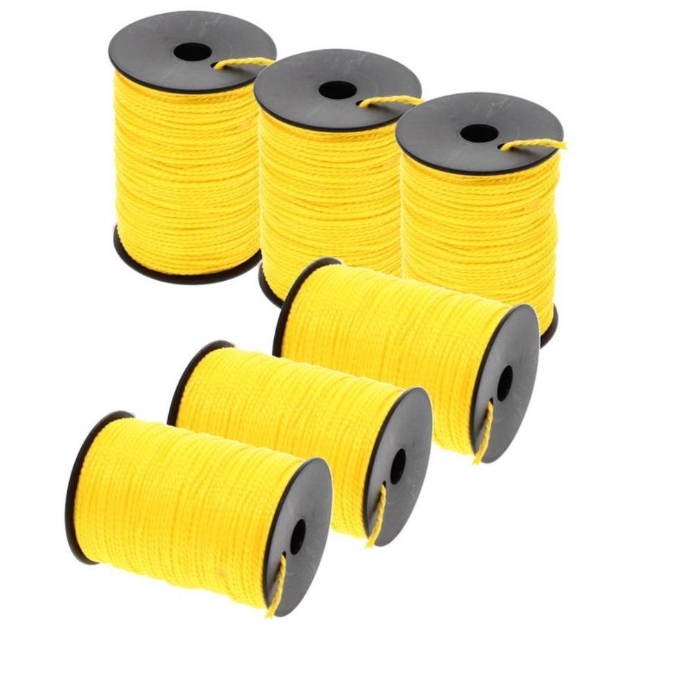 Maurerschnur gelb Richtschnur 6 x 100m 2mm reißfeste Schnur Spannschnur Pflasterschnur Bauschnur Mauerschnur Verlegeschnur Lotschnur