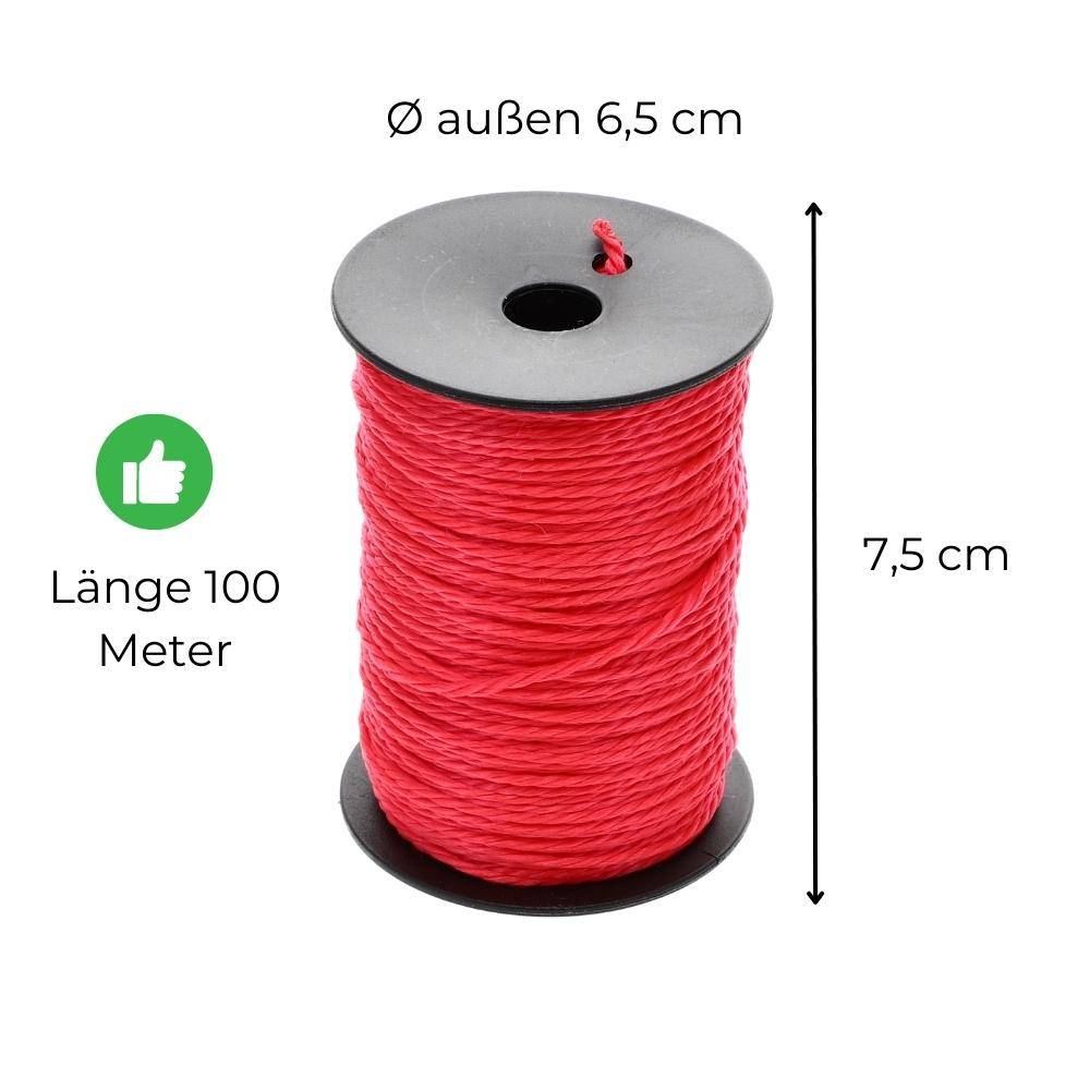 Maurerschnur rot gelb Richtschnur 12 x 100m 2mm reißfeste Schnur Spannschnur Pflasterschnur Bauschnur Mauerschnur Verlegeschnur Lotschnur