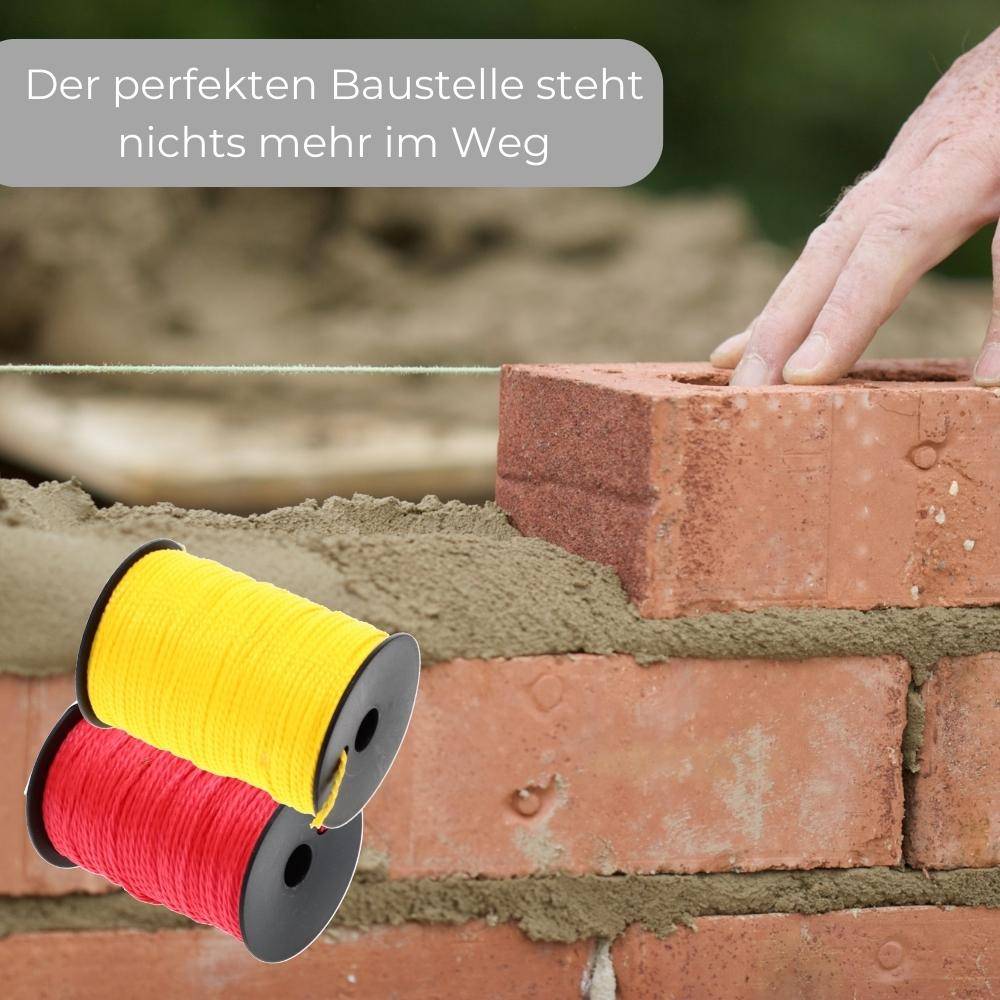 Maurerschnur rot gelb Richtschnur 12 x 100m 2mm reißfeste Schnur Spannschnur Pflasterschnur Bauschnur Mauerschnur Verlegeschnur Lotschnur