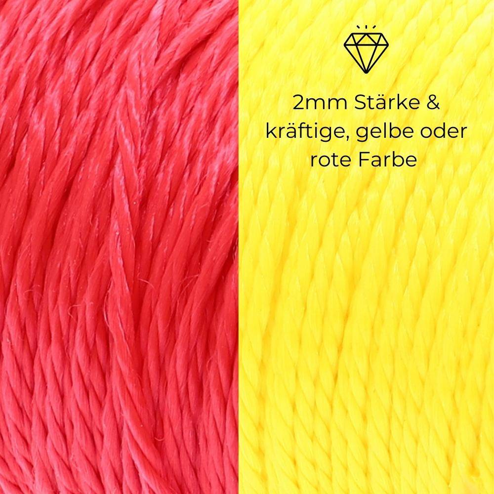 Maurerschnur rot gelb Richtschnur 12 x 100m 2mm reißfeste Schnur Spannschnur Pflasterschnur Bauschnur Mauerschnur Verlegeschnur Lotschnur