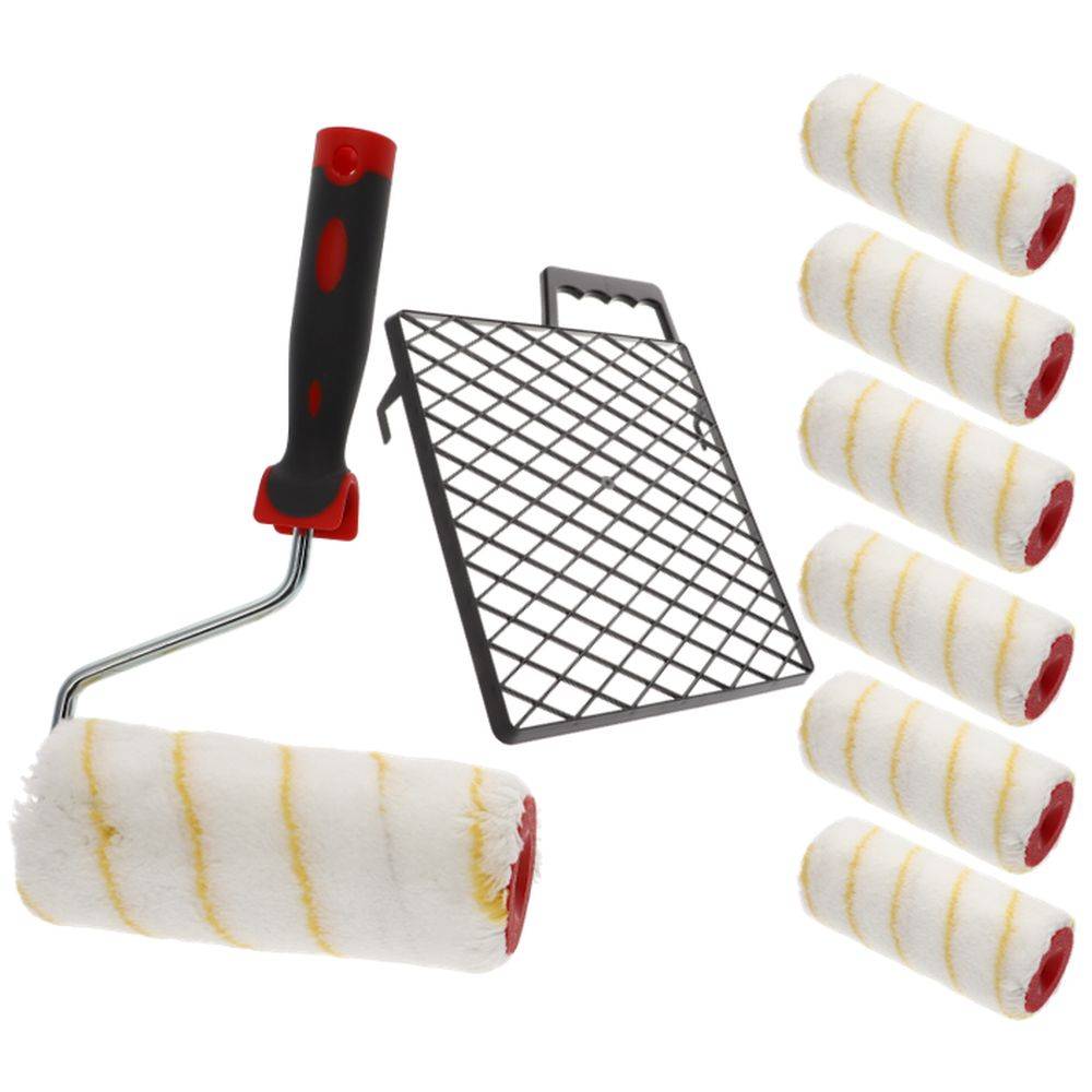 Farbrolle SET Polyacryl 13mm 18 cm Maler Streich Rolle Dispersion Latex Farbe