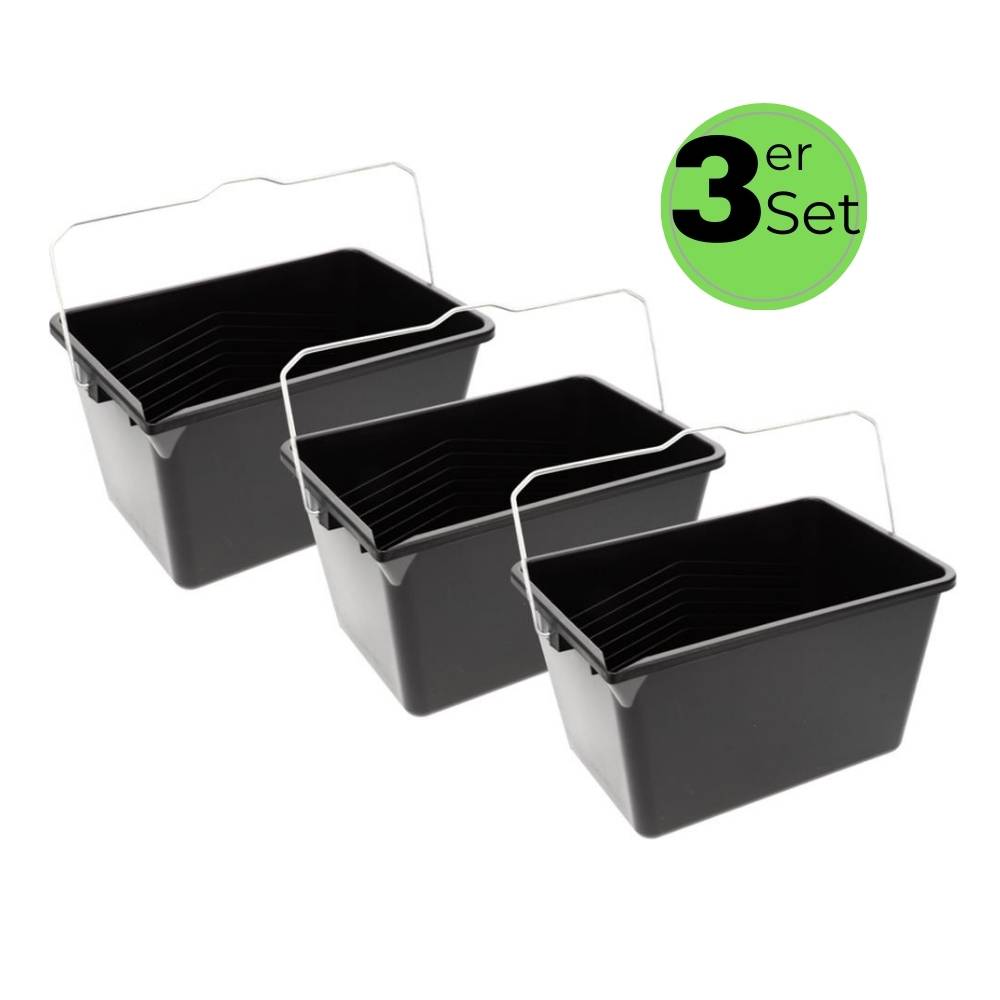 Farbeimer leer mit Ausgießer Skala Eckig Kunststoff Eimer Kübel Behälter 6 Liter 3 Stück