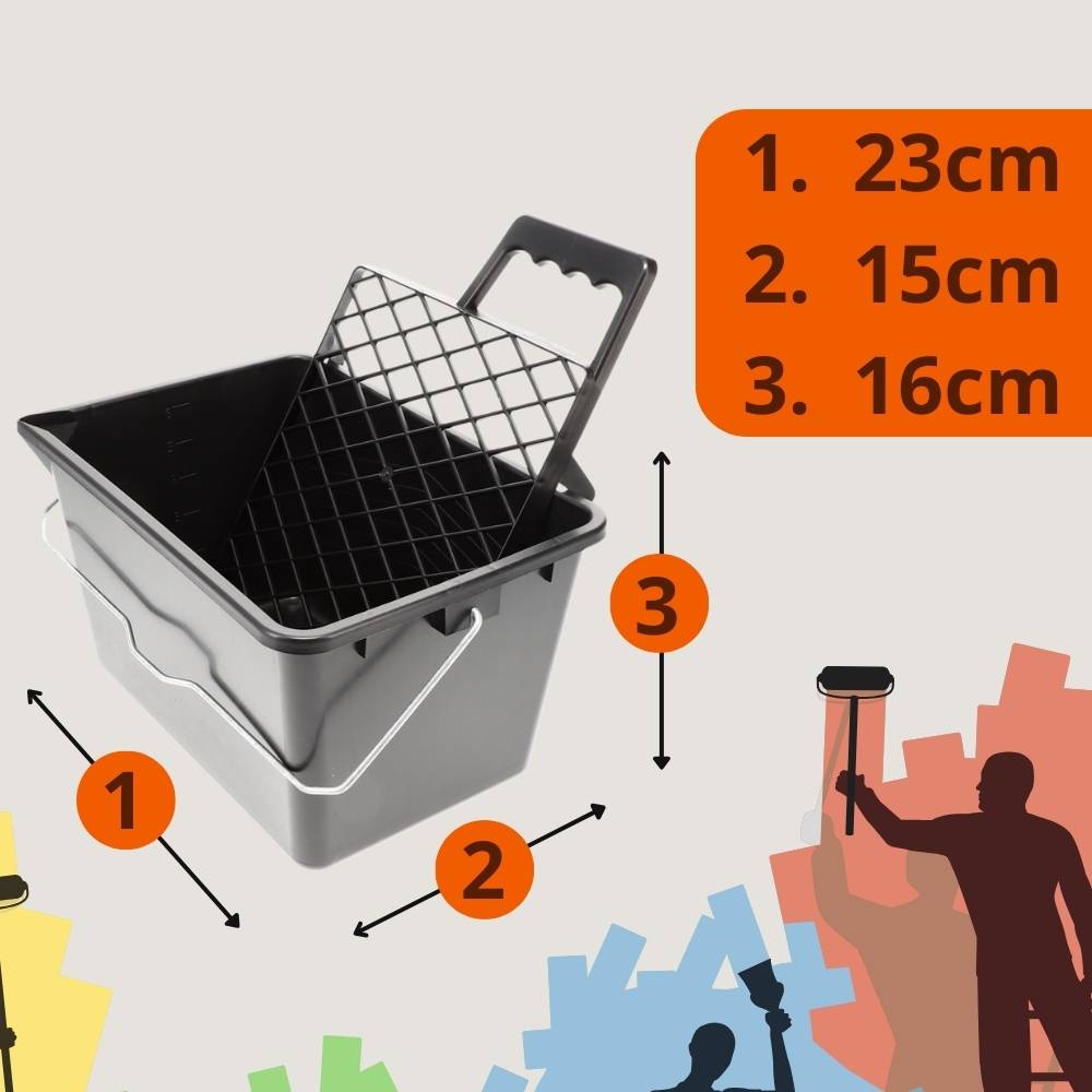 Farbeimer leer mit Ausgießer Skala Eckig Kunststoff Eimer Kübel Behälter 6 Liter 3 Stück